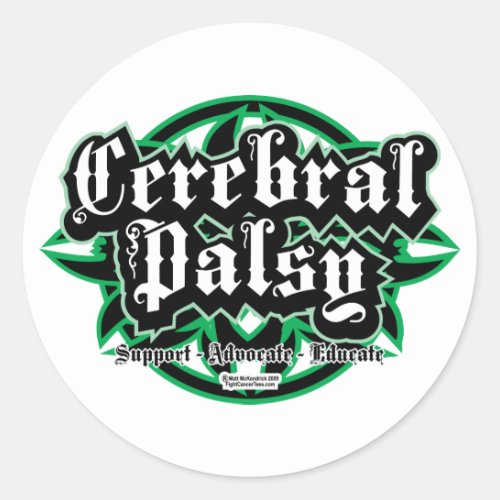 Cerebral Palsy Tribal Classic Round Sticker