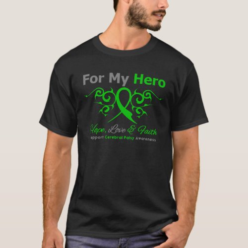 Cerebral Palsy Tribal Ribbon Hero T_Shirt