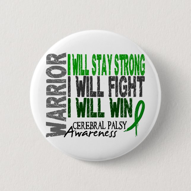 Cerebral Palsy Warrior Pinback Button (Front)