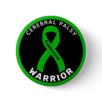 Cerebral Palsy Warrior Ribbon Black Button