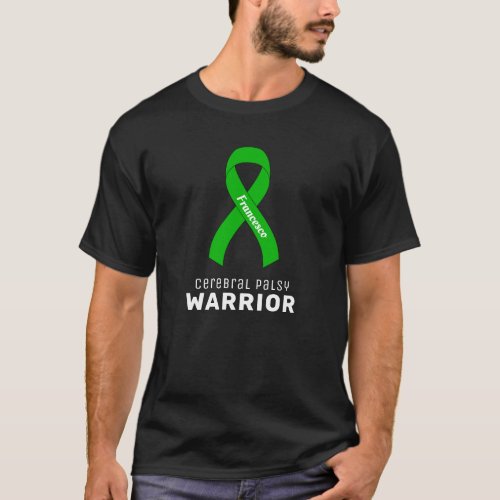 Cerebral Palsy Warrior Ribbon Black Mens T_Shirt