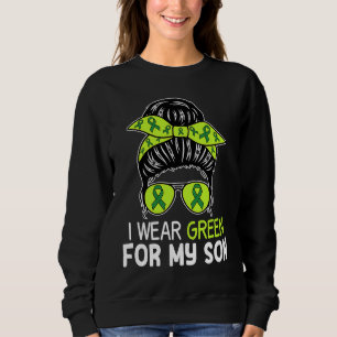 Cerebral Palsy Wear Green for Son Messy Bun CP for Sweatshirt