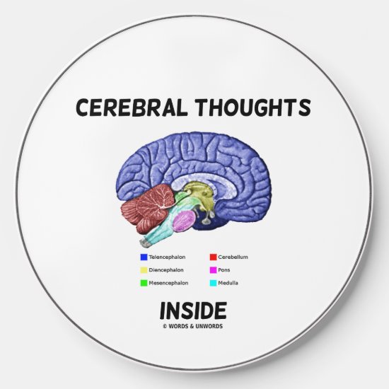 Cerebral Thoughts Inside Thoughtful Brain Humor Wireless Charger