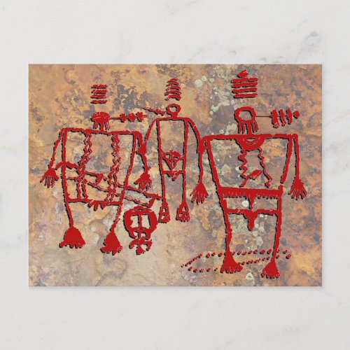 Ceremonial Dancers Petroglyph Postcard