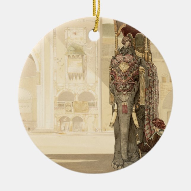 Ceremonial Elephant, from 'The Jungle Book' by Rud Ceramic Ornament (Front)