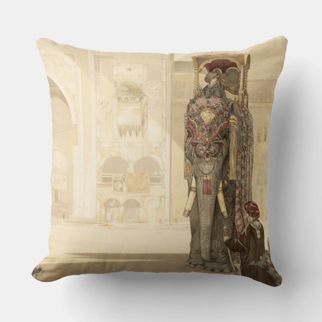 Ceremonial Elephant, from 'The Jungle Book' by Rud Throw Pillow (Front)