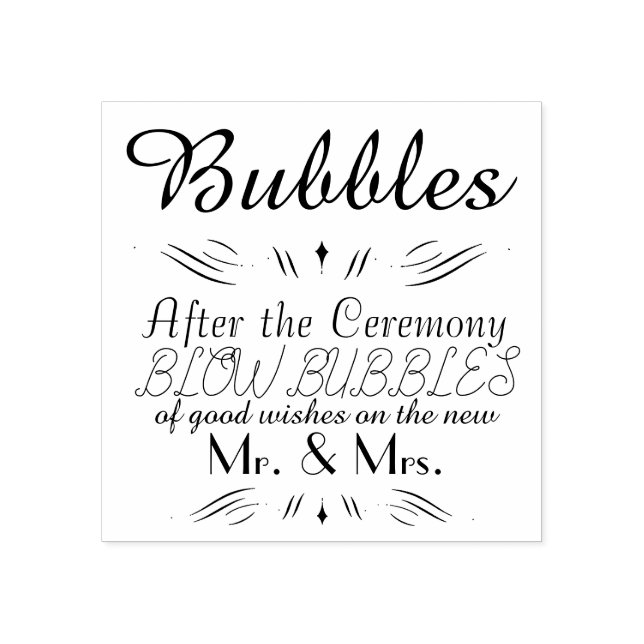 Ceremony Bubbles Rubber Stamp (Imprint)