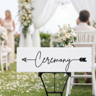 Ceremony direction sign, wedding direction sign