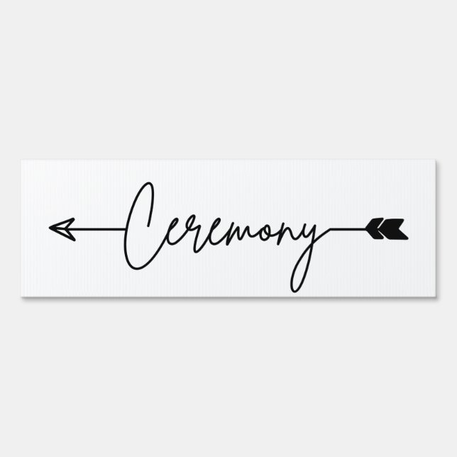 Ceremony direction sign, wedding direction sign (Front)
