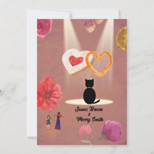 Ceremony of Love Black Cat Registrar wedding Invitation