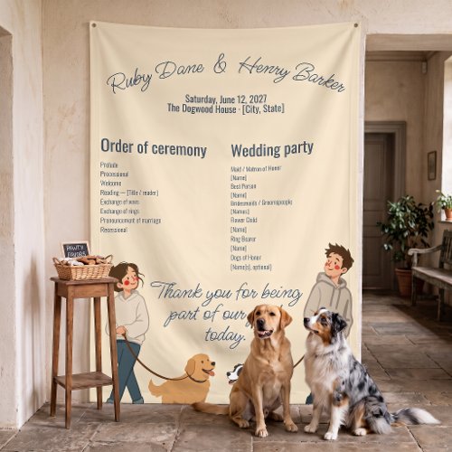 CEREMONY PROGRAM First Dog Wedding Banner