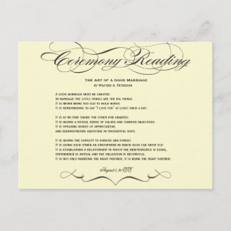 Ceremony Reading Postcard