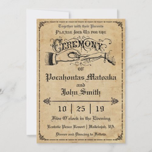 Ceremony Rustic Vintage Wedding Invitation