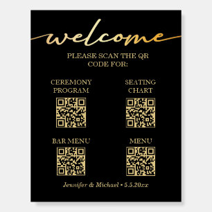 ceremony&seating chart&bar menu&menu black golden foam board