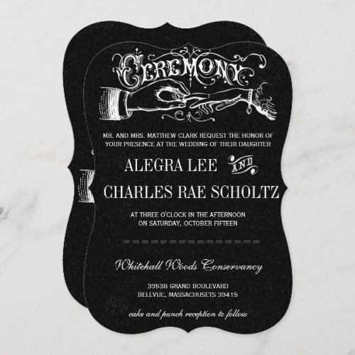 Ceremony Typography Chalkboard Invitations