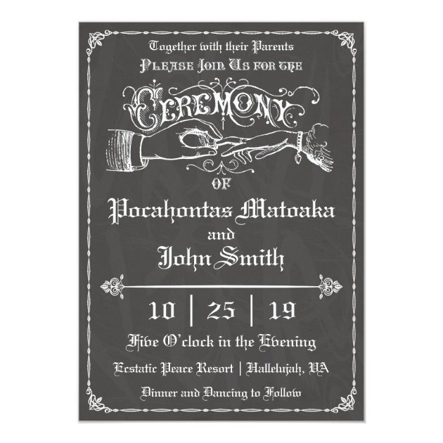 Ceremony Vintage Chalkboard Wedding Invitation Zazzle   Ceremony Vintage Chalkboard Wedding Invitation Ra2906b3fbce64258b3640c129acabfda Zkrqs 630 