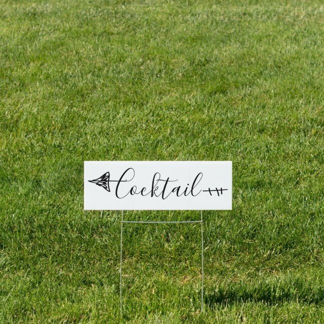 Ceremony Way Arrow Direction cocktail Sign