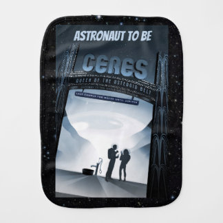 Ceres dwarf planet tourist, future spacewoman baby burp cloth