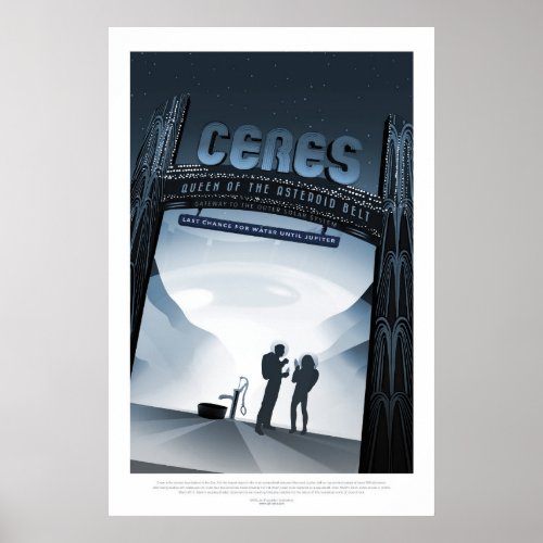 Ceres dwarf planet vacation advert space tourism poster
