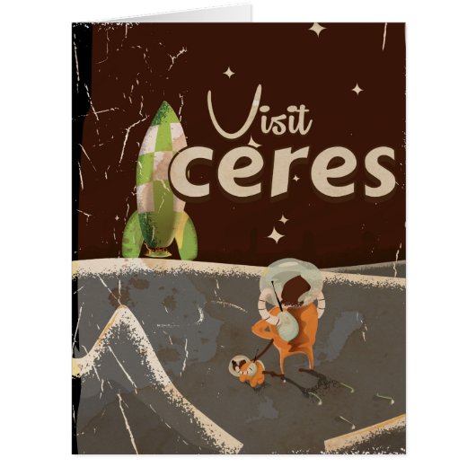 Ceres Dwarf Planet vintage travel poster (Front)