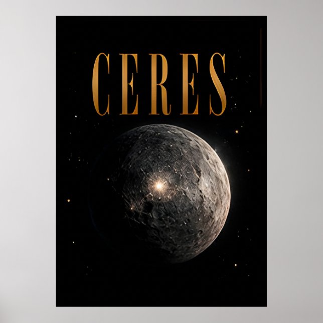 Ceres Luxury Dwarf Planet Space Poster (Front)