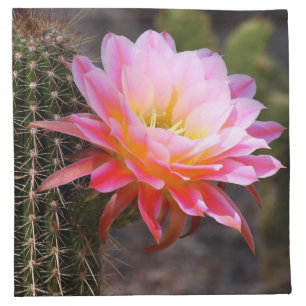 Cereus in pink cactus bloom cloth napkin