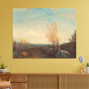 Cerf Dans La Forêt De Fontainebleau Félix Ziem Canvas Print