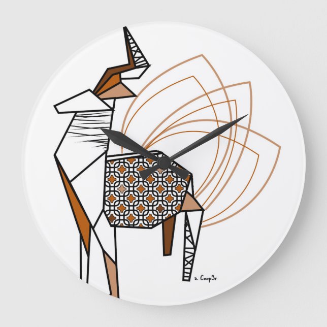Cerf origami large clock (Front)