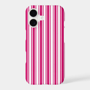 Cerise and white candy stripes iPhone 17 case