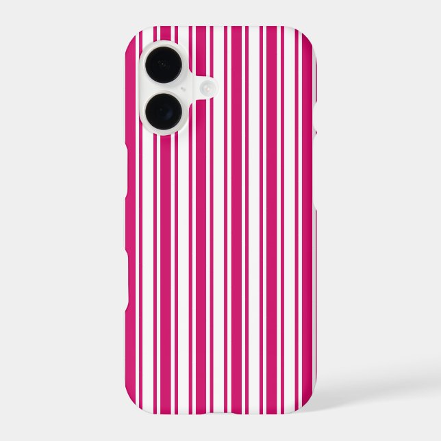 Cerise and white candy stripes Case-Mate iPhone case (Back)