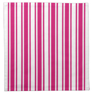 Cerise and white candy stripes cloth napkin