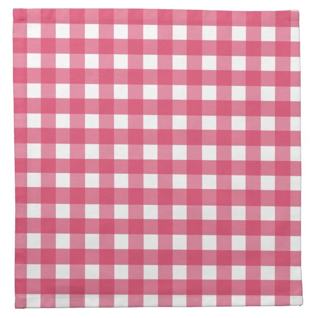 Cerise gingham cloth napkin (Front)