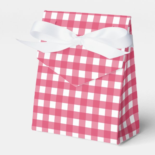 Cerise gingham favor boxes (Front Side)