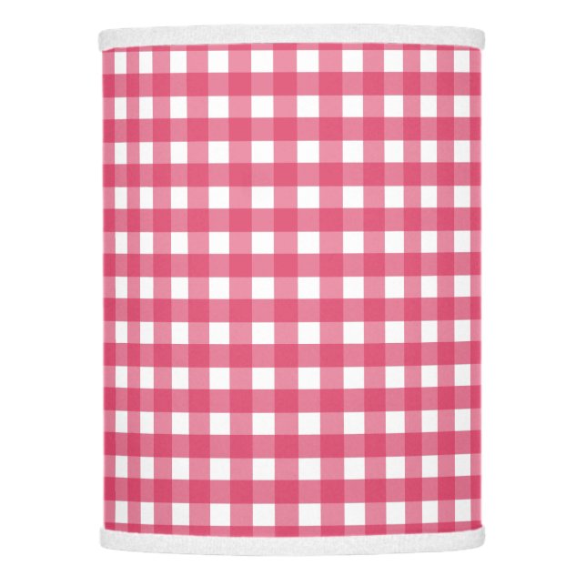 Cerise gingham lamp shade (Front)
