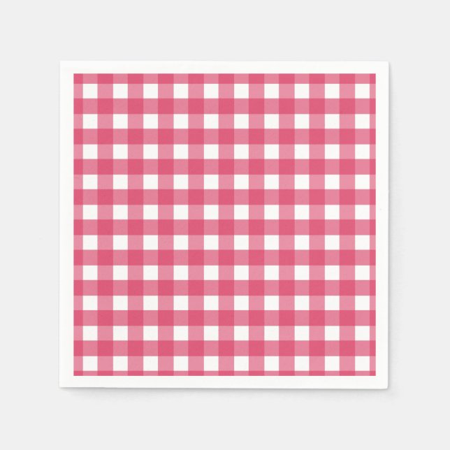Cerise gingham napkins (Front)