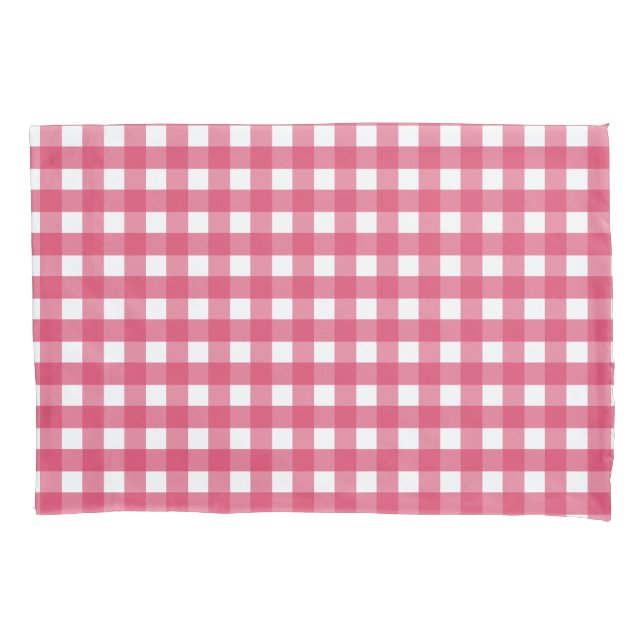 Cerise gingham pillow case (Front)