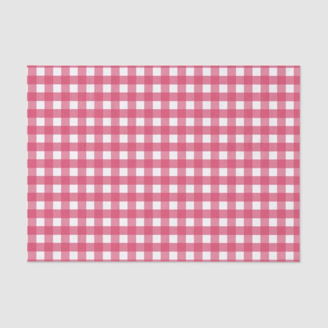 Cerise gingham tissue paper (Front)