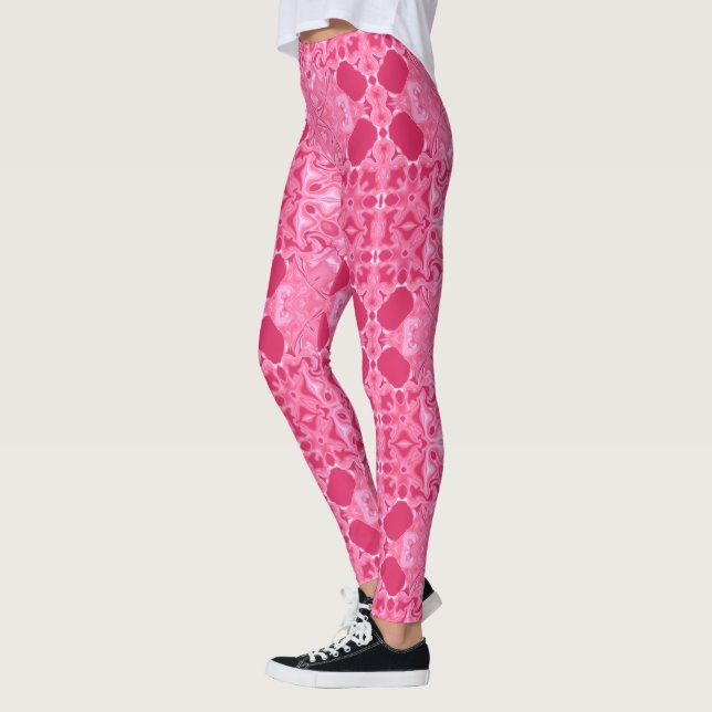 Cerise Lacy Pattern Leggings (Left)