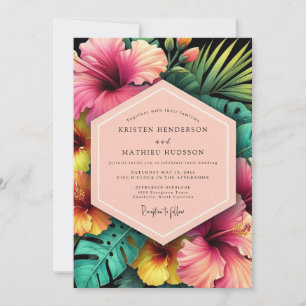 Cerise Nocturne Tropic Wedding Invitation