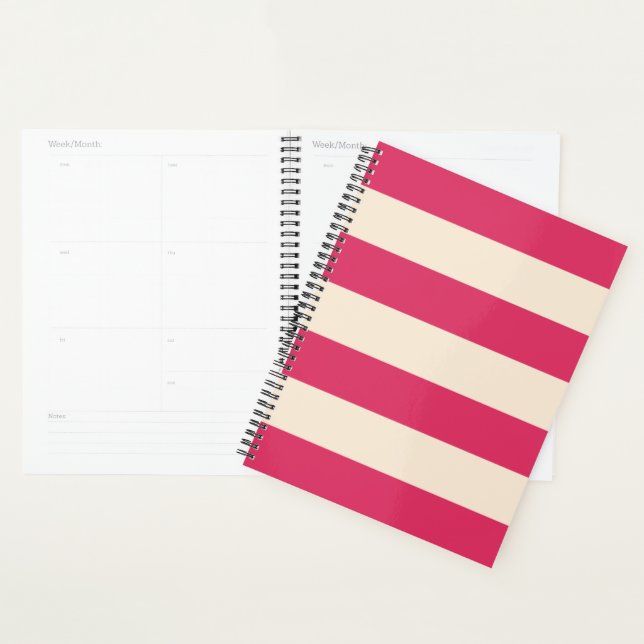 Cerise Pink Stripes Planner (Display)