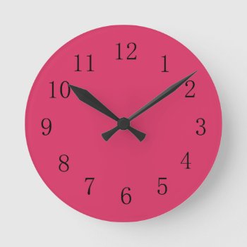 Cerise Red Kitchen Wall Clock by Red_Clocks at Zazzle