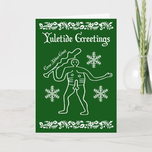Cerne Abbas Giant, Yuletide, Christmas Holiday Card (Front)