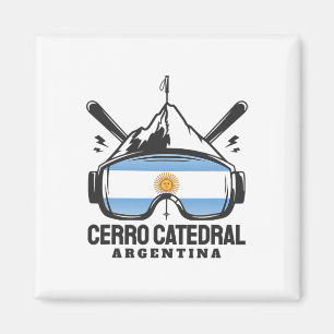 Cerro Catedral Argentina Ski Resort Retro Skiing  Magnet