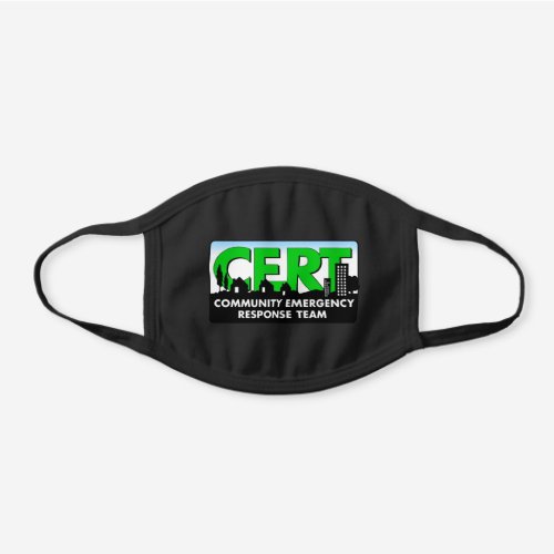 CERT logo face mask on black cloth