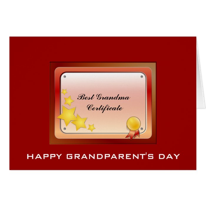 Certificado de la abuela (personalice) felicitaciones de