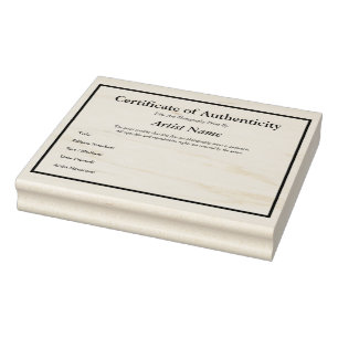Certificate Authenticity for Photography Template Rubber Stamp