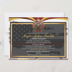 Certificate Firefighter Retirement Party Invitation