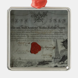 Certificate issued by the Worshipful Master Metal Ornament