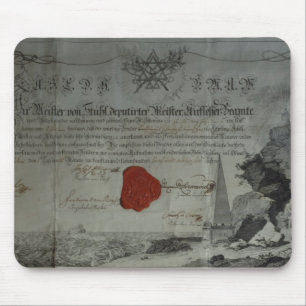 Certificate issued by the Worshipful Master Mouse Pad
