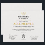Certificate | Modern Business Logo Award Template<br><div class="desc">A simple business logo certificate template in a modern minimalist style. The versatile template can be customized with the award type (certificate of completion,  appreciation,  recognition etc) and further details to recogise the achivements or successful completion of a course or task for any employee.</div>
